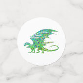 Confettis Dragon vert de mosaïque Extraordinaire (Petit recto)