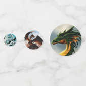 Confettis Dragons blancs orange verts (Devant)