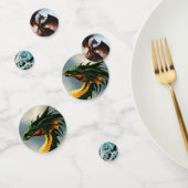 Confettis Dragons blancs orange verts (Groupe)