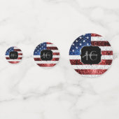 Confettis Drapeau américain rouge blanc brillant parties sci (Devant)