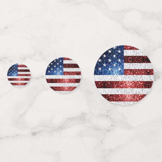 Confettis Drapeau américain rouge blanc brillant parties sci (Derrière)
