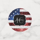 Confettis Drapeau américain rouge blanc brillant parties sci (Petit recto)