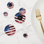 Confettis Drapeau américain rouge blanc brillant parties sci (Groupe)