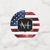 Confettis Drapeau américain rouge bleu étincelles parties sc (Petit recto)