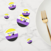 Confettis Drapeau de fierté non-binaire avec les coeurs (Groupe)