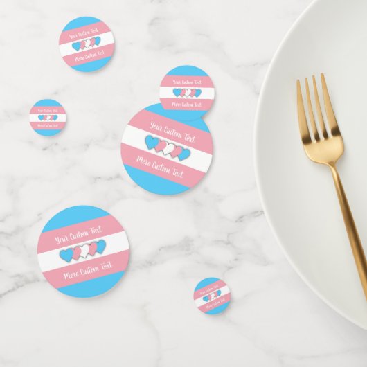 Confettis Drapeau de fierté transgenre avec texte (Groupe)