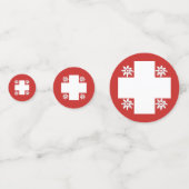 Confettis Drapeau suisse et edelweiss (Devant)