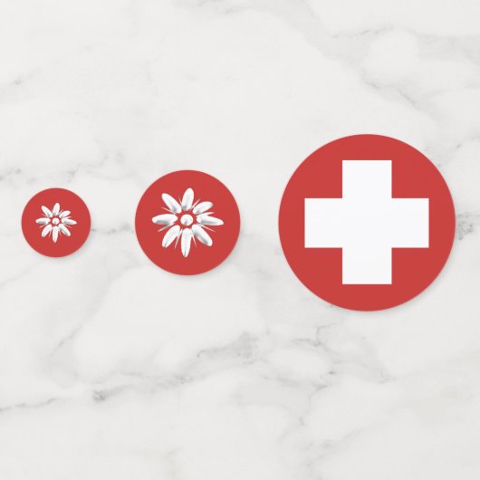 Confettis Drapeau suisse et edelweiss (Derrière)