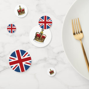 Confettis Drapeau Union Jack et Couronnes