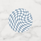 Confettis Dusty Blue Mariage Collection Vérifier À damiers (Petit recto)