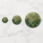 Confettis Écailles de poisson sirène scintillantes vert et o (Derrière)
