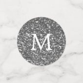 Confettis Effet Parties scintillant argent Mariage Monogramm (Petit recto)