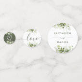 Confettis Élégance Florale de Verdure Mariage Olive Vert (Derrière)