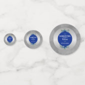 Confettis Élégance florale et fleurs d'argent métallique (Derrière)