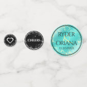 Confettis Élégant 11ème 44ème anniversaire de Mariage turquo (Derrière)