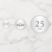 Confettis Élégant 25 Anniversaire Mariage d'argent (Derrière)