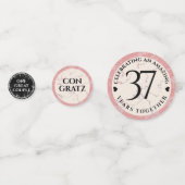 Confettis Élégant 37e anniversaire du Mariage Alabaster (Devant)