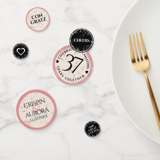 Confettis Élégant 37e anniversaire du Mariage Alabaster (Groupe)