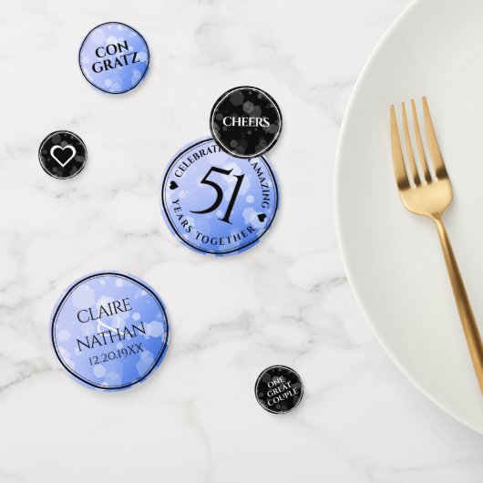 Confettis Élégant 51e anniversaire de Mariage Sapphire (Groupe)