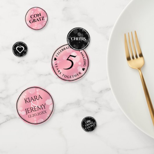 Confettis Élégant 5ème anniversaire Mariage de quartz Rose (Groupe)