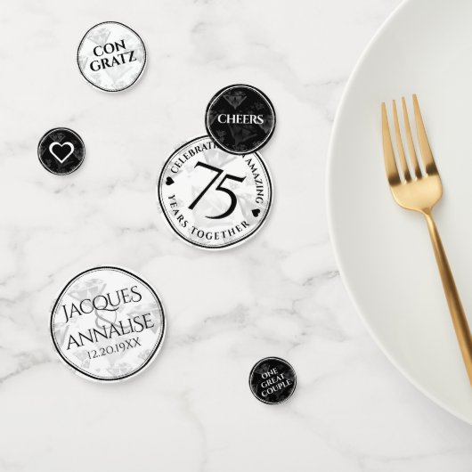Confettis Élégant 75e anniversaire de Mariage de diamant (Groupe)
