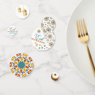 Confettis Élégant Aïd Moubarak Calligraphie Lune Étoiles