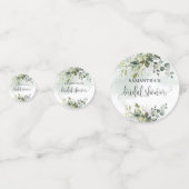 Confettis Elegant baby shower vert poussiéreux eucalyptus or (Derrière)