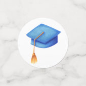 Confettis Élégant Blue Graduate Photo Graduate (Petit recto)