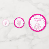 Confettis Élégant Bouquet Floral de Quinceañera | Rose et Bl (Devant)