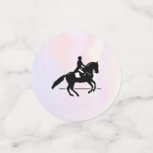 Confettis Elégant cavalier de Dressage sur un Arrière - plan (Petit recto)