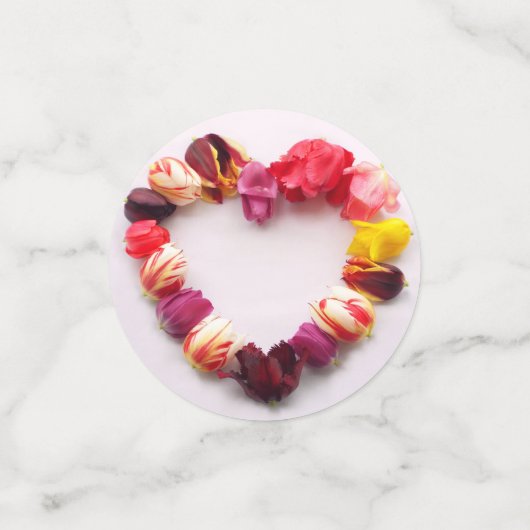 Confettis Élégant chic fleur moderne rose coeur amour mariag (Petit recto)