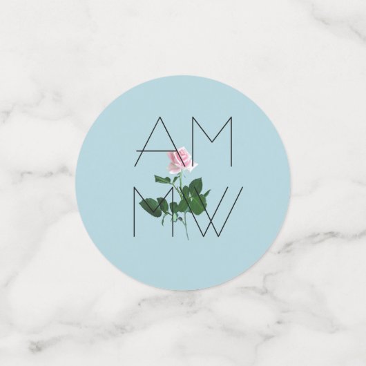 Confettis Élégant Chic Simple Floral Mariage (Petit recto)