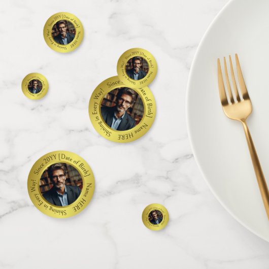 Confettis Élégant Customisé Photo All-Occasion brillant Or (Groupe)