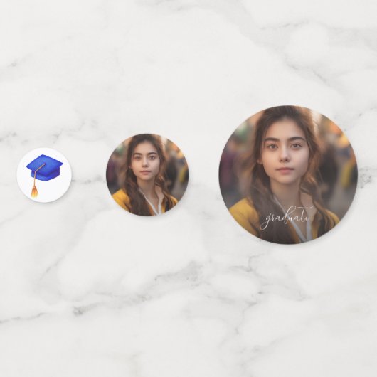 Confettis Élégant Diplômé en Photo (Devant)