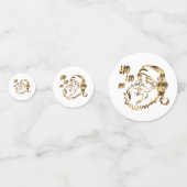 Confettis Élégant Faux Gold Santa Claus Père Noël (Derrière)