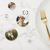 Confettis Elegant Laurel Wreath Monogramme Photos Mariage (Groupe)