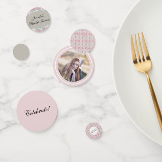 Confettis Élégant manuscrit rose (Groupe)