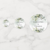 Confettis Élégant mariage botanique vert eucalyptus or (Devant)