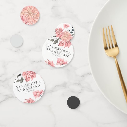 Confettis Elégant Mariage floral aquarelle (Groupe)