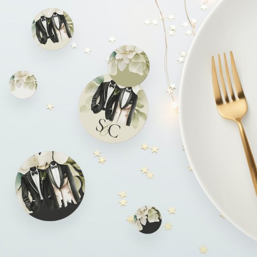 Confettis Elégant Mariage gay deux pièces en costume