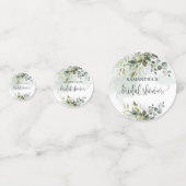 Confettis Elegant mariage poussiéreux vert eucalyptus or Fêt (Derrière)