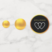 Confettis Elégant noir blanc & or (Derrière)