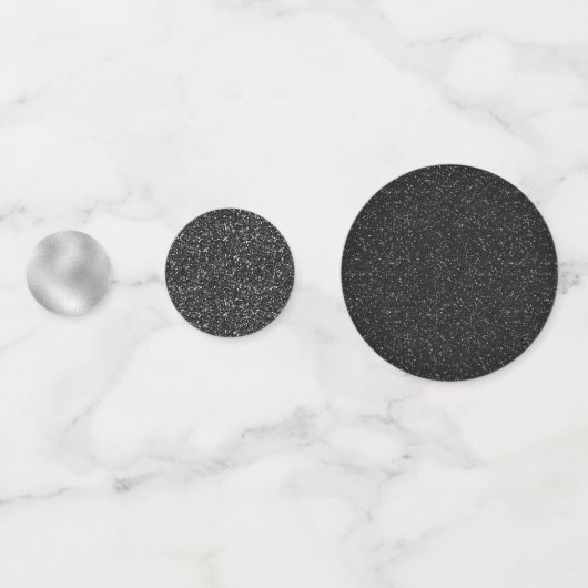 Confettis Élégant Noir Et Blanc Étincelant Et Étincelant (Devant)