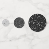 Confettis Élégant Noir Et Blanc Étincelant Et Étincelant (Derrière)