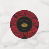 Confettis Elégant Red Rose Anniversaire Félicitations (Petit recto)