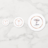 Confettis Elégant Rose bleu marine Gold Palm Tree Mariage (Derrière)