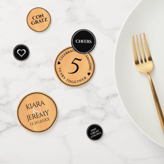 Confettis Élégante 5ème anniversaire de Mariage de bois (Groupe)