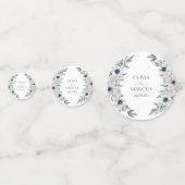 Confettis Elégante aquarelle bleu Dusty Botanique (Devant)