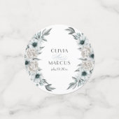 Confettis Elégante aquarelle bleu Dusty Botanique (Petit recto)