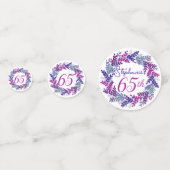 Confettis Élégante couronne rose pourpre 65e anniversaire Co (Devant)